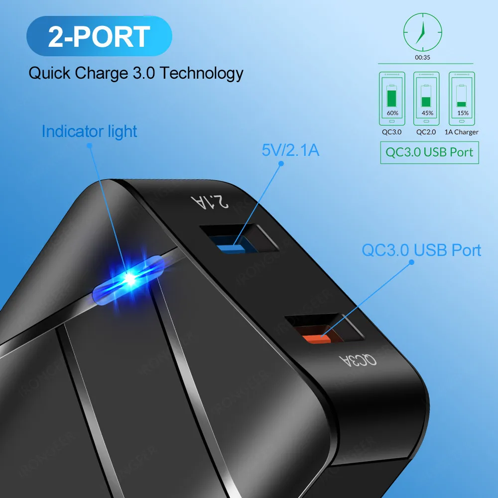 5v 1a usb USB Charger Quick Charge 3.0 2 Port QC4.0 Fast Charging For iPhone Samsung Xiaomi Huawei Tablet Smart Phone LED Lighting Adapter usb 5v 2a