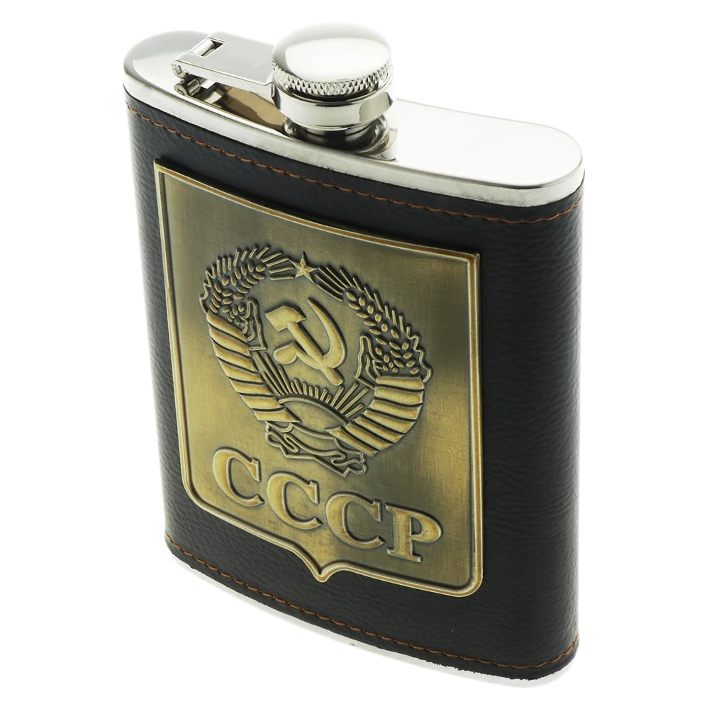 8oz Russia Hip Flask Drinking Whiskey Wine Liquor Alcohol Bottle Flagon