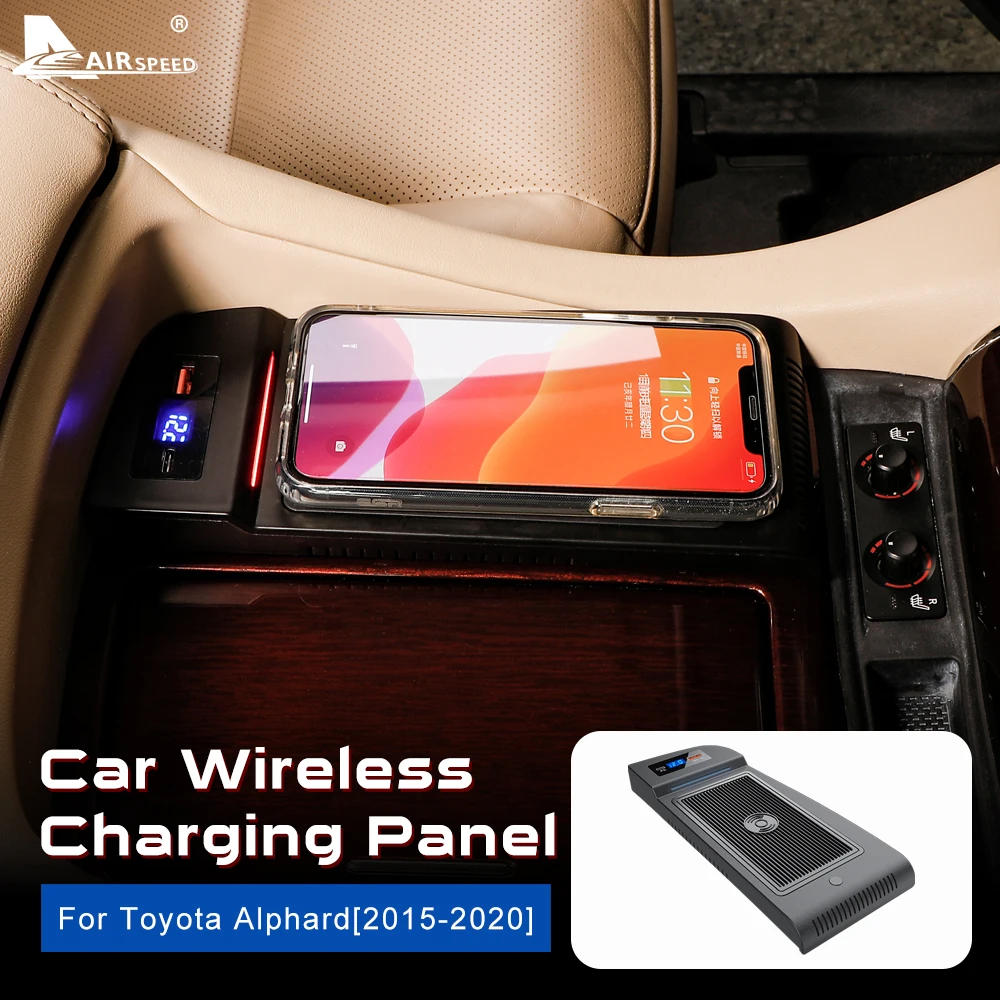 AIRSPEED автомобильное беспроводное зарядное устройство для Toyota Alphard 2019-2020