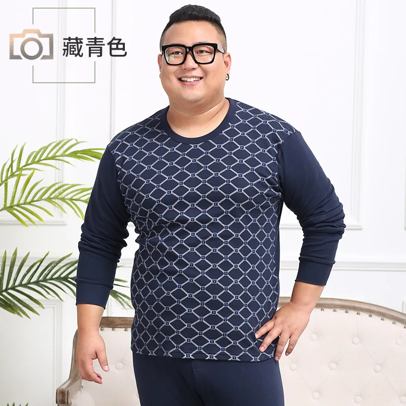 3XL-6XL, мужское термобелье большого размера, тонкий хлопковый комплект, зимние кальсоны, зимняя мужская теплая одежда, термобелье с длинным рукавом - Цвет: 04