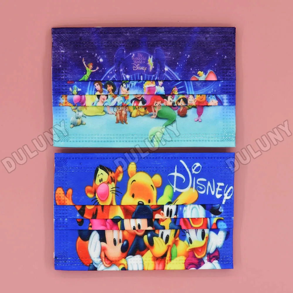 

Disposable Mascara ​Child Mask Cartoon Disney Fashion Positioning Design Print Cute Dust protective Face Shield Mask 10/30/50Pc