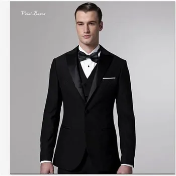 

Men Suit New Navy Blue Italian 3 Piece Double Breasted Formal Skinny Custom Prom Blazer Masculino (Jacket+Pants+Vest)