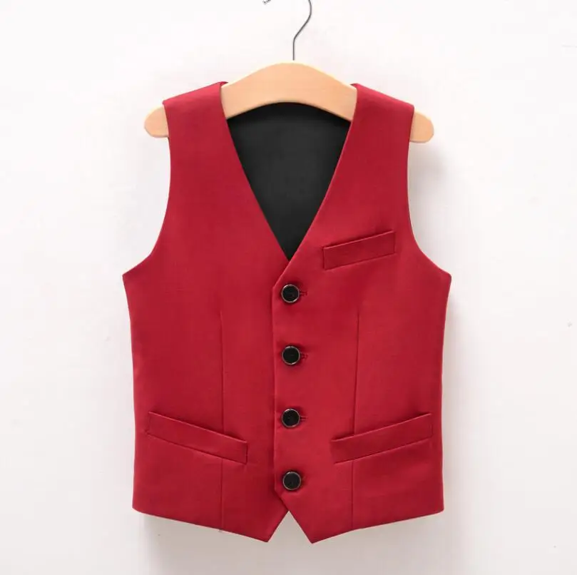 Boy Blazer Vest Silver Gold Color Boy Stage Costumes Size 100-170T Blazers Quality Vest White Blue Black Red Color kids vest,boys formal waistcoat