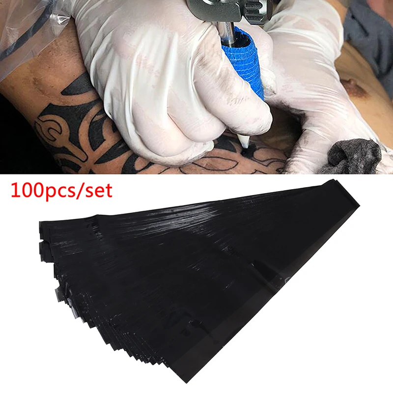 200/100Pcs татуировки аксессуар одноразовые тату клип шнур рукава мешки Чехлы для татуировки черного и синего цвета