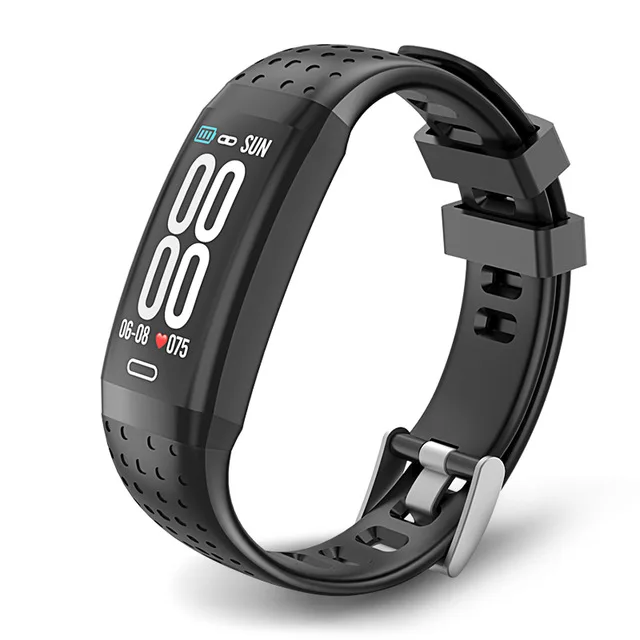NORTH EDGE gps умный Браслет, умный браслет, фитнес-браслет, кровяное давление, бег, туризм, езда, браслет, водонепроницаемые напульсники - Цвет: Black