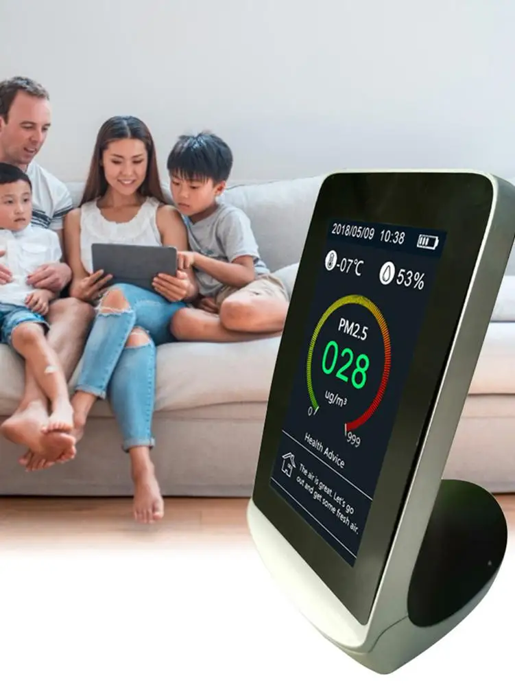 4.3 Inch Digital LCD Display Air Quality Monitor Test PM2.5 HCHO/TVOC AQI Indoor Gas Detector Formaldehyde Dust Smog Detector