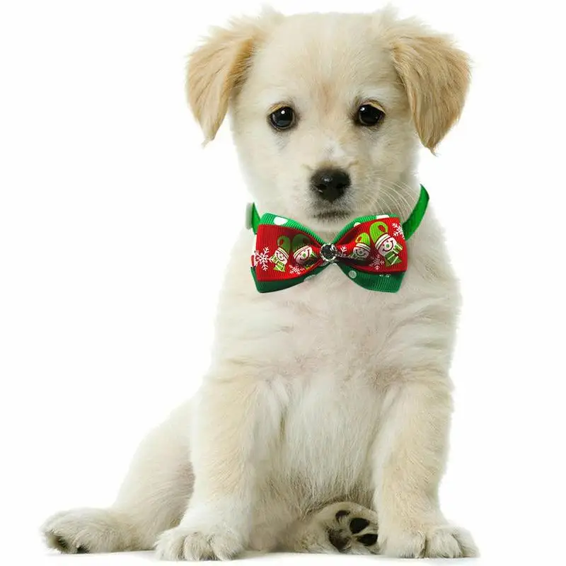 Милый Рождественский ошейник с галстуком-бабочкой для собак, кошек, щенков, регулируемый галстук-бабочка