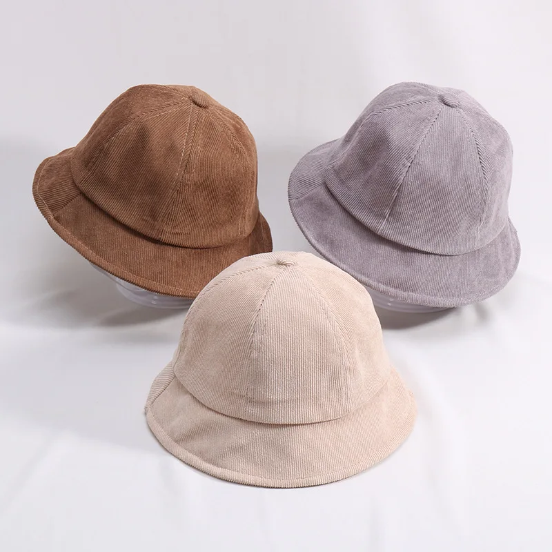 

Fashion Baby Hat Korean-style Children Corduroy Solid Color Bucket Hat Autumn And Winter Men And Women Children Versatile Bucket