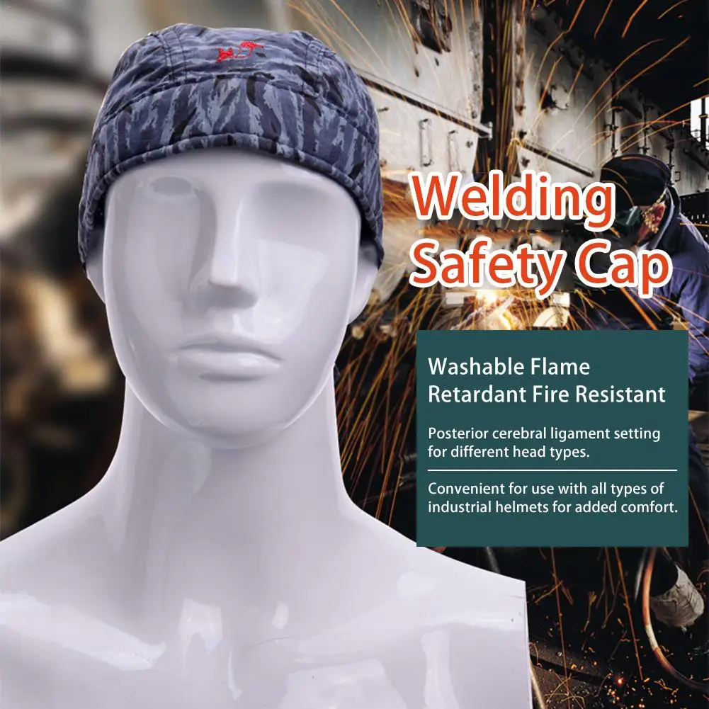 Fire Resistant Flame Retardant Protective Welding Hat Washable Welder Anti-scalding Hat Work Cap Welding Protective Equipment