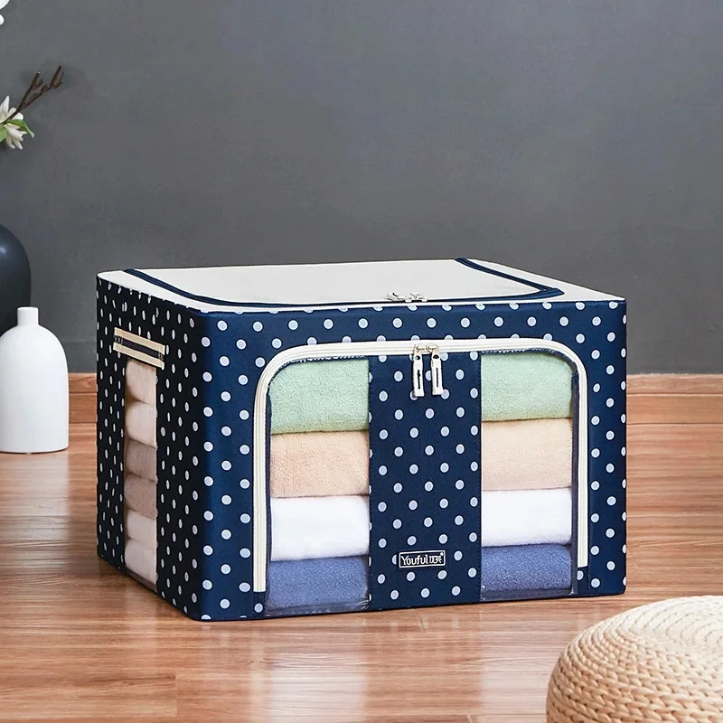 

Oxford Cloth Storage Box Foldable Home Fabric Finishing Box Quilt Bag Children's Toy Clothing Storage Box Wardrobe Storage Box