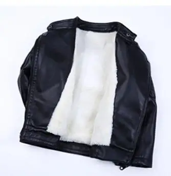 black with velvet Weoneit/ Детская куртка из искусственной кожи casaco infantil, зимнее кожаное пальто для маленьких мальчиков-подростков детская весенняя куртка однотонная верхняя одежда - Цвет: black with velvet