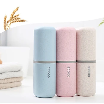 

Portable Travel Cup Toothpaste Toothbrush Case Bathroom Accessories Wheat Straw Travel Wash Set Storage Box for Bathroom