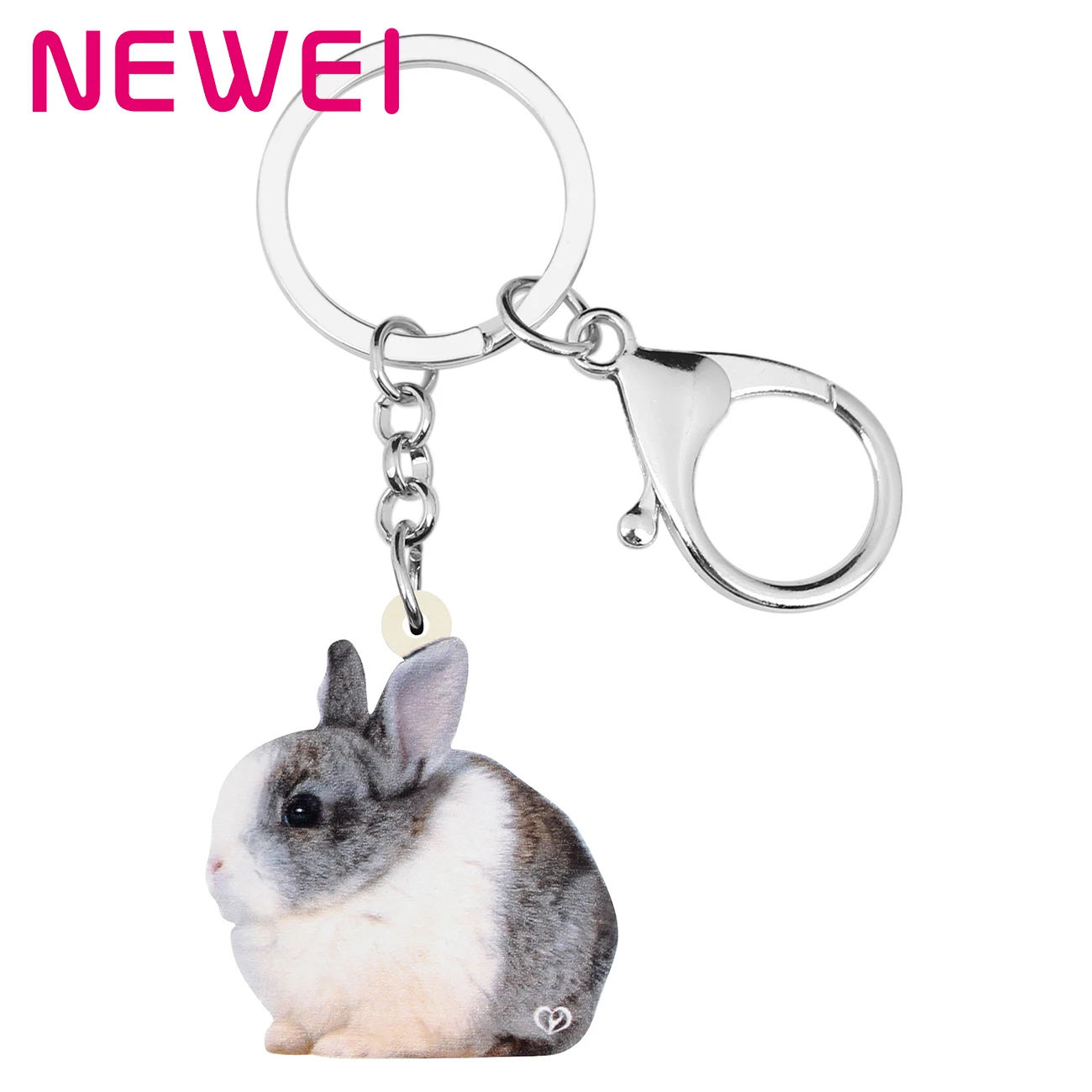 Newei Acrylic Gray Easter Hare Rabbit Bunny Keychains Pet Animal Keyring Jewelry For Women Kids Festival Gift Bag Car Decoration | Украшения