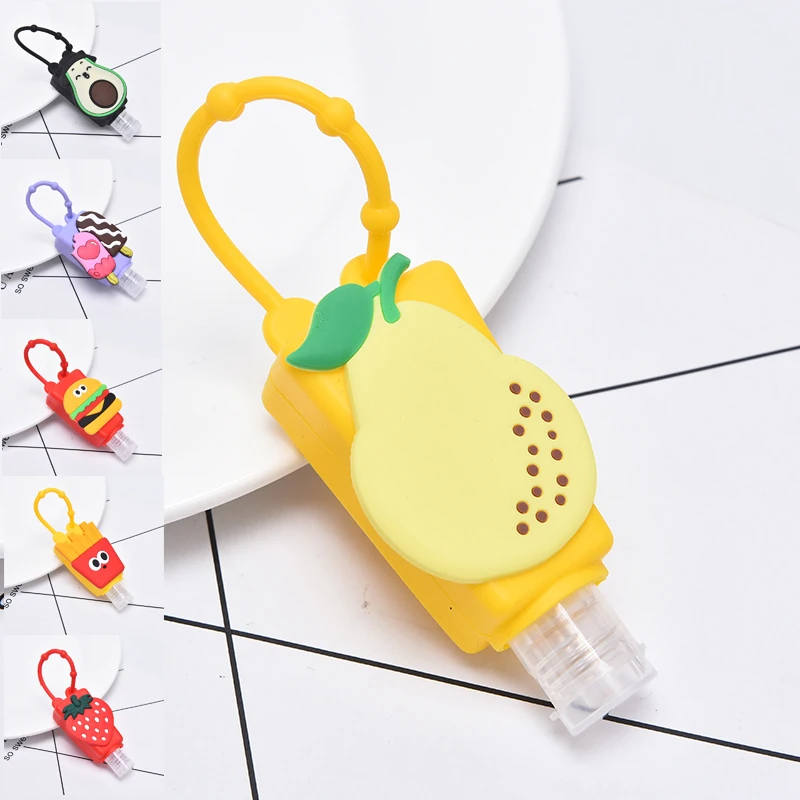 Funny Fruit Food Silicone Bath Baby Shower Hand Sanitizer Bottle Holder Portable Hand sanitizer hanging portable cartoon