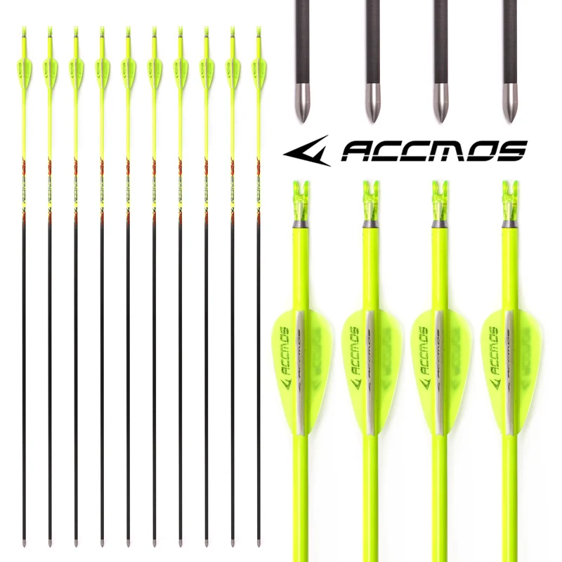 Hottest 2 Color Pure Carbon Arrow Spine 400-1000 ID 4.2mm Archery Orange /Yellow For Compound/Recuvre Bow Shoot 3