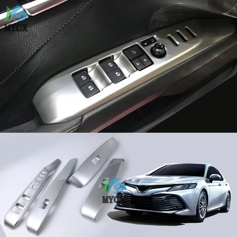 4 шт. переключатель из углеродного волокна декоративное покрытие для Toyota Camry 8-й переключатель подъема аксессуары для укладки