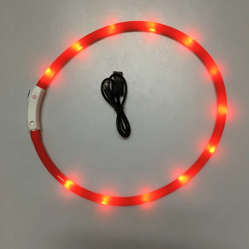 Pet Dogs Cats Luminous Collar USB Rechargeable Flashing Night Collars LED Dog Collar Glowing Teddy Flash Collar Loss Prevention 