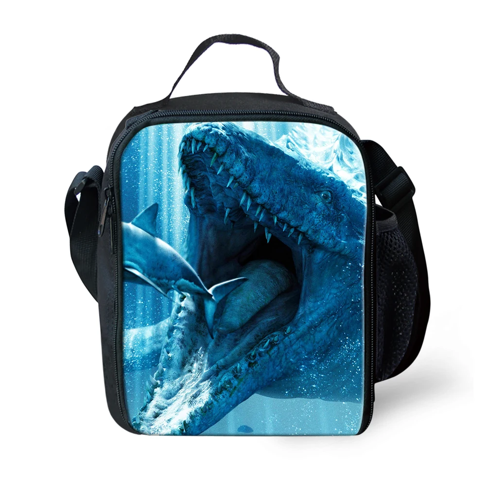 THIKIN 3D животное Mosasaurus Динозавр Печать Дети ежедневно сумка для обедов для школьников ребенок мальчик девочка Lunbox мужчины охладитель путешествия мешок еды