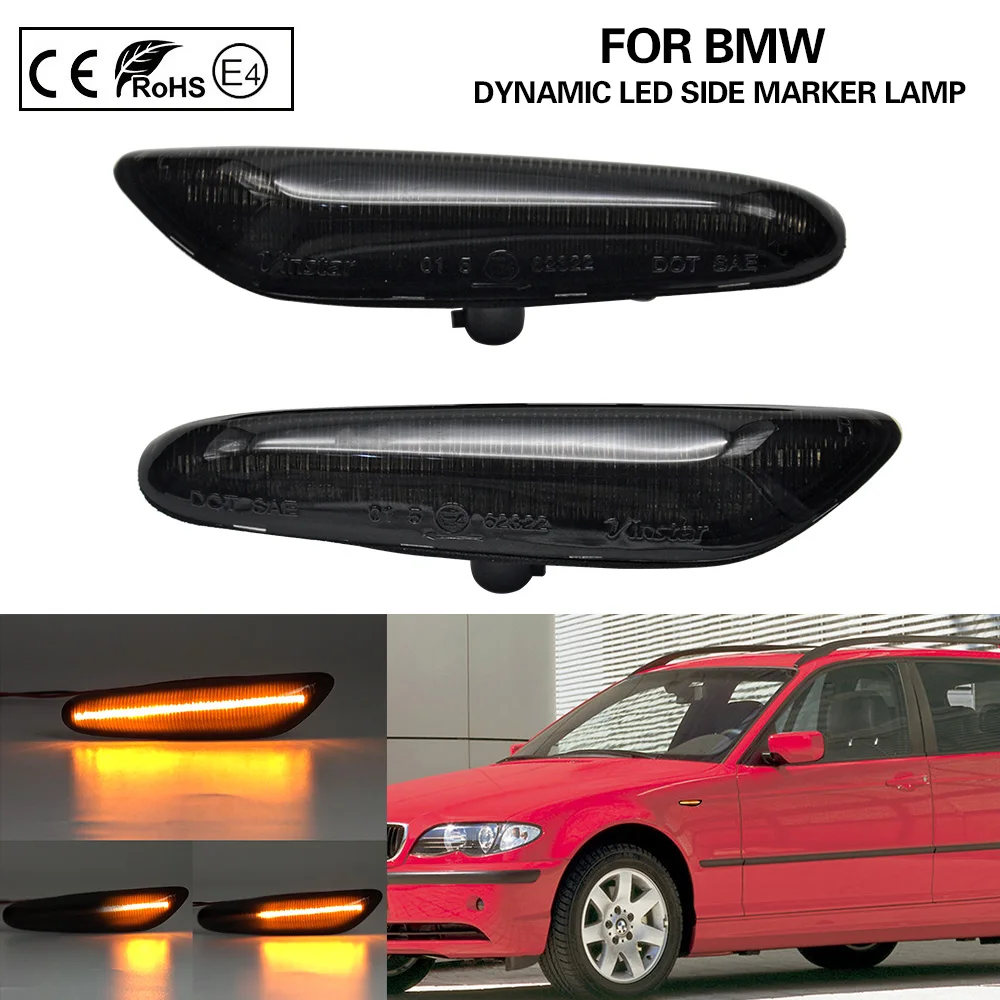 BMW M LED Black Side Marker Lights Turn Signals E82 E88 E60 E61 E90 E91 E92 E93