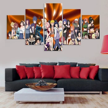 

Painting Artwork Hd Decoration Pictures 5 Pieces Modular Poster Canvas For Living Room Home Decor Framework Anime NARUTO