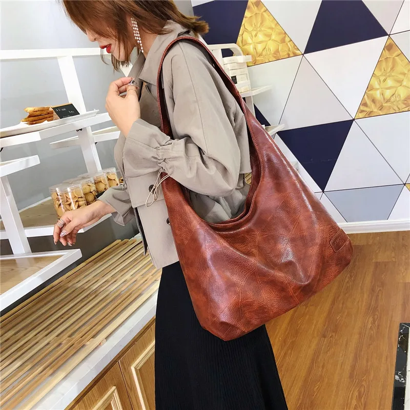 Vintage Ladies Hand Bags for Women Large Capacity Shoulder Bag Brand Luxury Handbags Women Bags Designer Leather Tote Bags