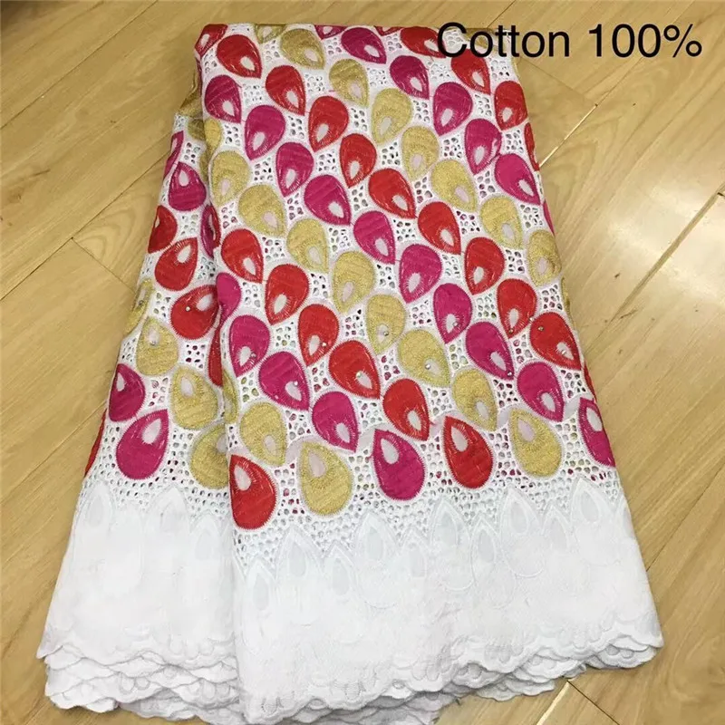 

5 y Swiss lace fabric 2019 latest heavy beaded embroidery African cotton fabrics Swiss voile Dry lace popular Dubai style 3L01