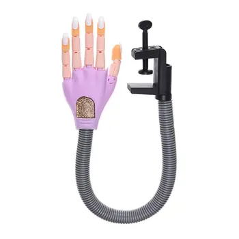 

Practice Adjustable Silicone Hand + Nail Tips Hold Position Model Hand Nail Art Training Display DIY Manicure Tool For training