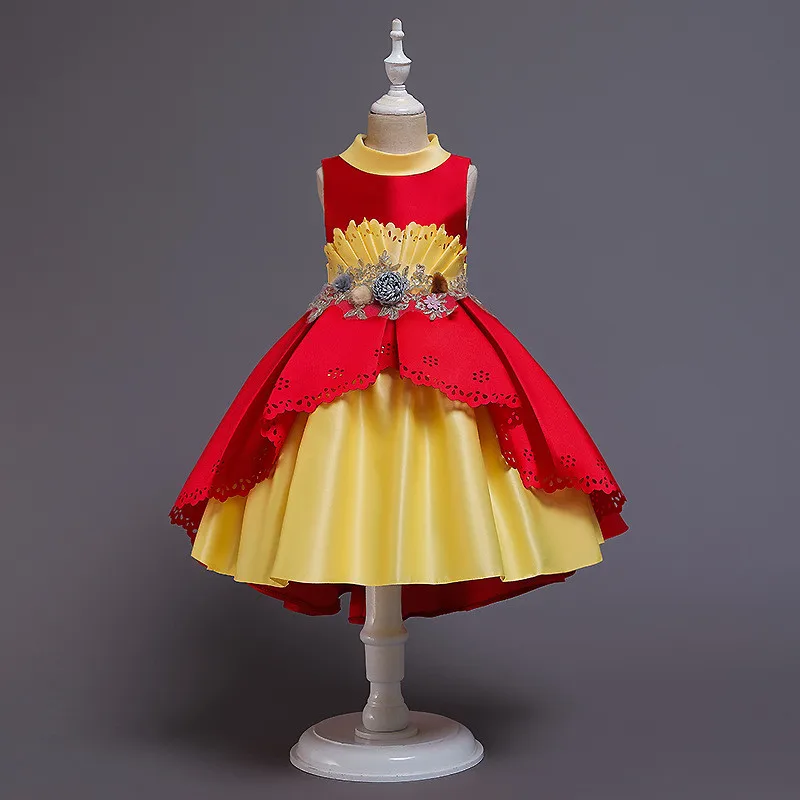 Платье для маленьких девочек от 3 до 10 лет, vestidos, Рождественская праздничная одежда принцессы элегантные платья с кружевными лепестками для детей, костюмы для свадебной вечеринки
