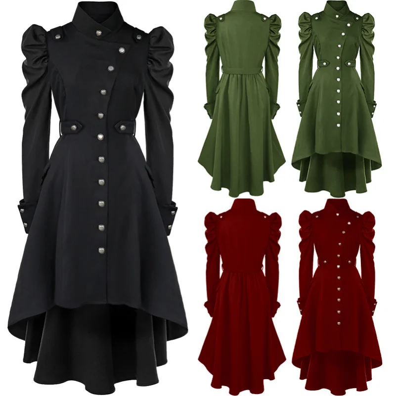 2024 Nieuwe Gotische Kleding Patchwork-mode Prinses Kraag Vintage Vrouwenjurk Cosplay Kostuum De Zwarte Kat (zwart, L