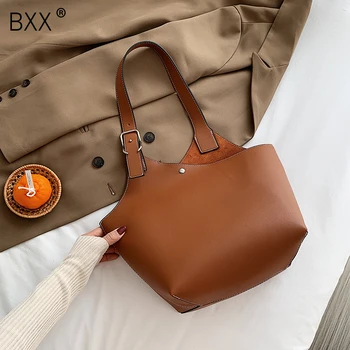 

[BXX] PU Leather High Capacity Bags For Women 2020 Autumn Winter Shoulder Handbag Female Fashion Trending Travel Hand Bag HO570