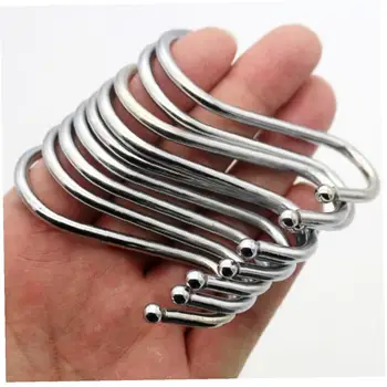 

S Shape Hooks 10Pcs Stainless Steel Storage Hanger for Kitchen Bathroom Heavy Duty Door Back Hook