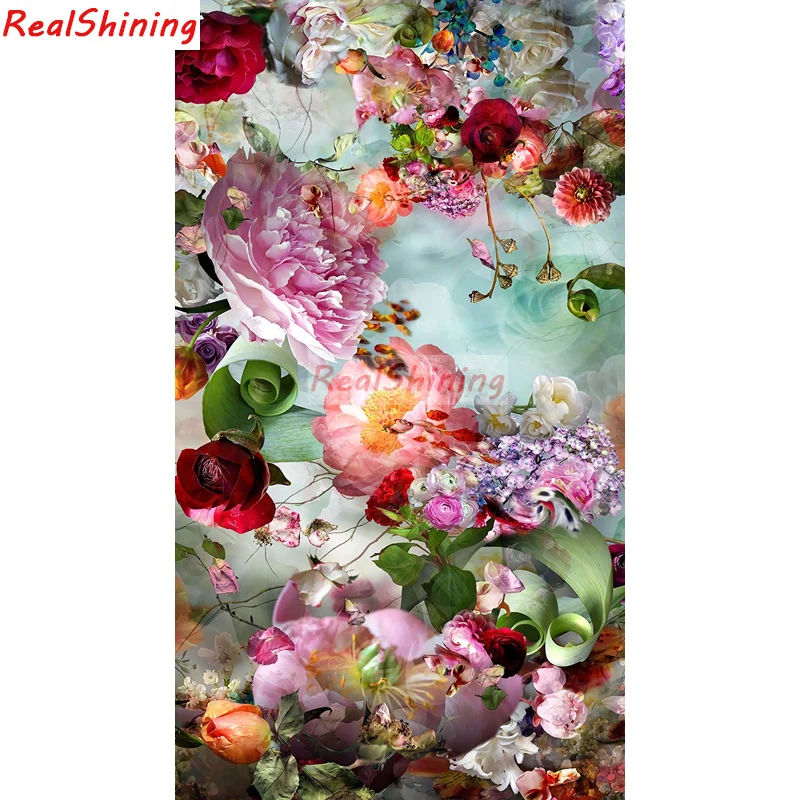 Large size picture flowers diamond Embroidery diy painting mosaic 3d cross stitch H2342 | Дом и сад
