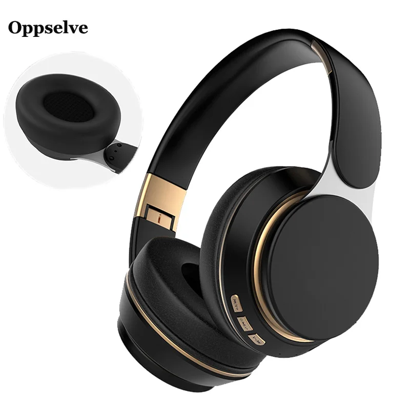 Oppselve Wireless Headphones Bluetooth 5 0 Headset Foldable Stereo Adjustable Earphones With Mic For Phone Xiaomi Huawei PC TV