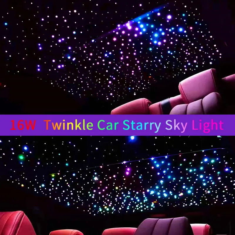 16w Twinkle LED Car Starry Sky Light Roof Star Night Lights Interior Starry Sky Ceiling Auto Interior Stars Fiber Optic Lamp led car lights led atmosphere lamp led car decoration lamp car ambient lights led atmosphere lighting led interior lights car interior lamp led star projector lamp