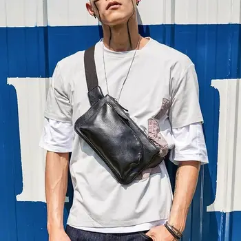 

Men's Chest Bag Korean Style Crossbody Leisure Bag Male Mobile Phone Shoulder Messager Bags
