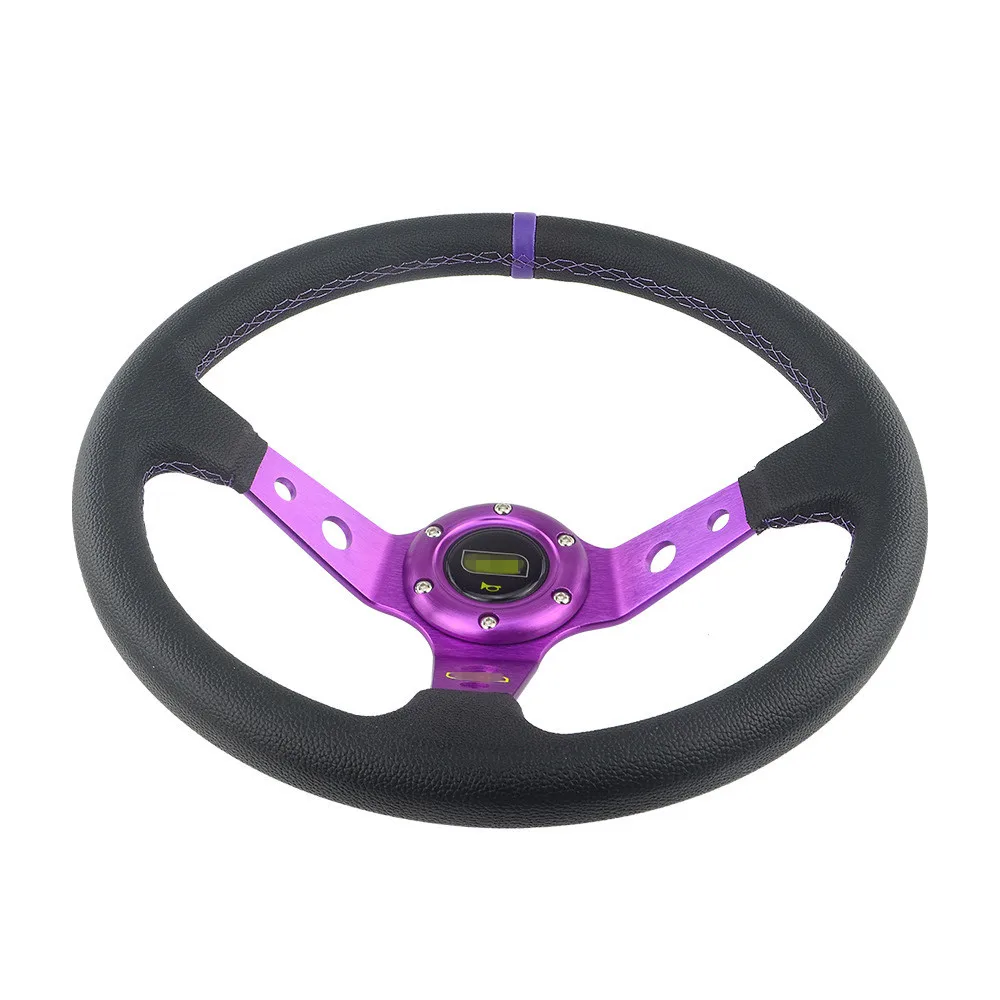 

14inch 350mm Deep Corn Drifting Suede Leather Steering Wheel Universal Car Racing Steering Wheels Car Styling