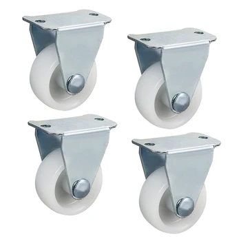 

uxcell 4Pcs 1.18 Inch Rigid Non-Swivel Casters PP Plastic Wheel Top Plate Mounted 1.2in Fixed