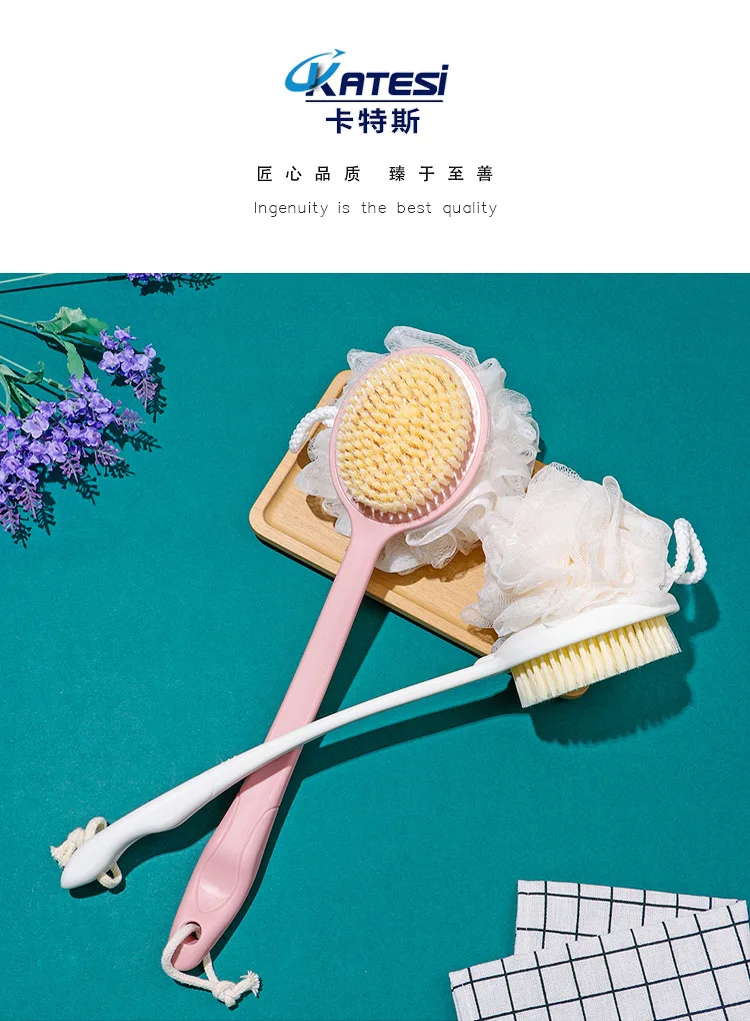 Manufacturers Direct Selling Tied Bath Ball Bath Brush Long Handle Soft Bristle Massage Back Rubbing Towel Useful Product Back B