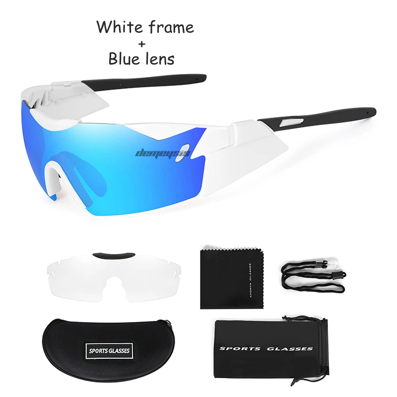 whtie blue Наружные походные очки для рыбалки, анти-УФ очки для мужчин и женщин, велосипедные очки для езды на велосипеде, очки для альпинизма, кемпинга, горной дороги, велосипедные очки - Цвет: whtie blue