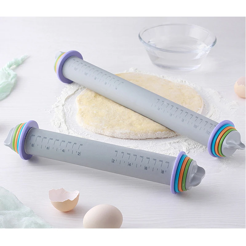 Silicone Adjustable Thickness Flour Rolling Pin Cooking tools Baking utensils Cake Dough Roller Pastry kitchen Tools | - Цена: 898,05 - 1 031,09 руб.