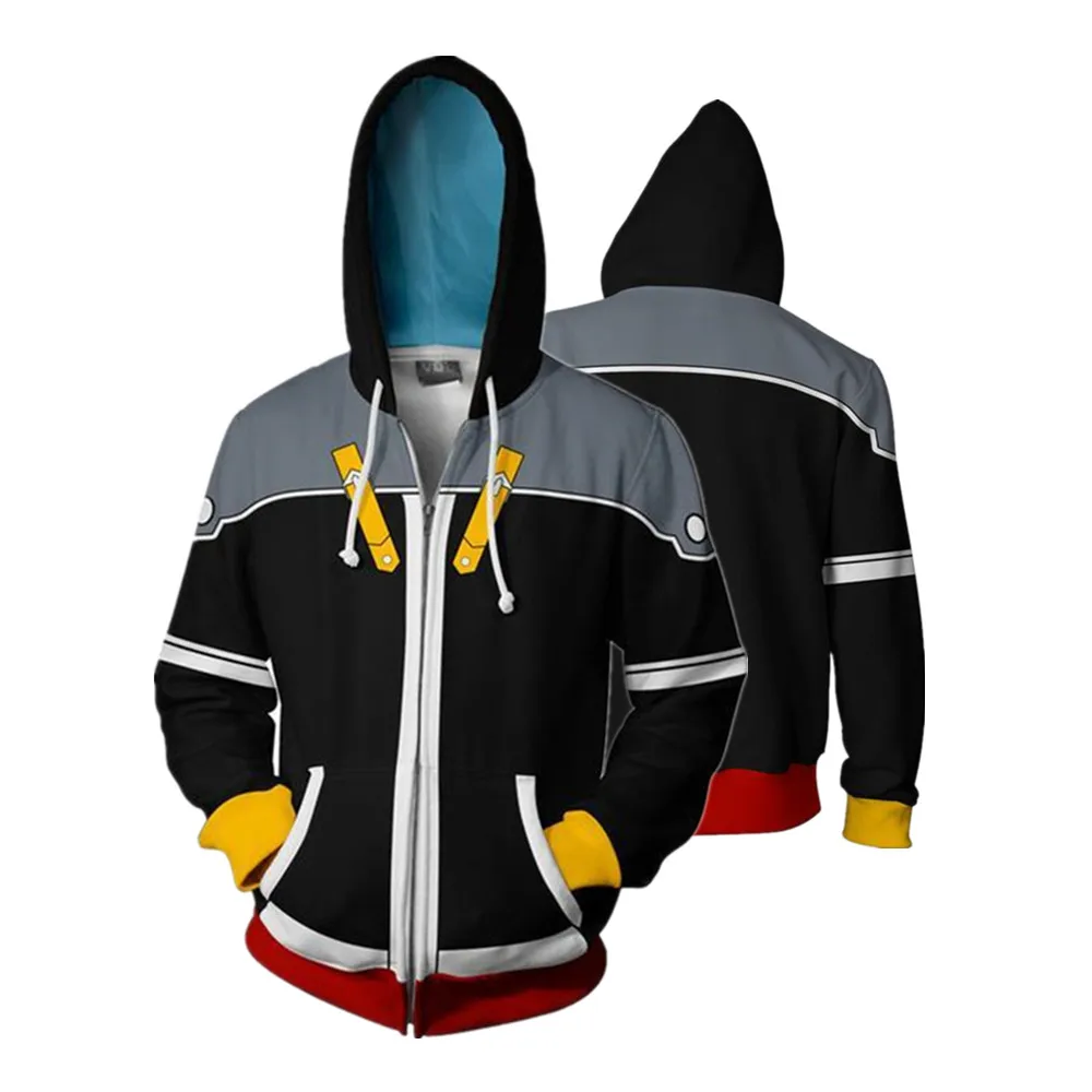 3D Full Printed Mens Hoodies Game Kingdom Hearts Sora Riku Zipper Cosplay Pullover Coat Unisex Fashion Jumper Sweatshirt - Цвет: 7