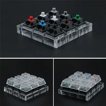 

Acrylic Keyboard Tester Shaft Kit Transparent Keycaps Sampler for Cherry Switches 4/6/9/12-axis Tester