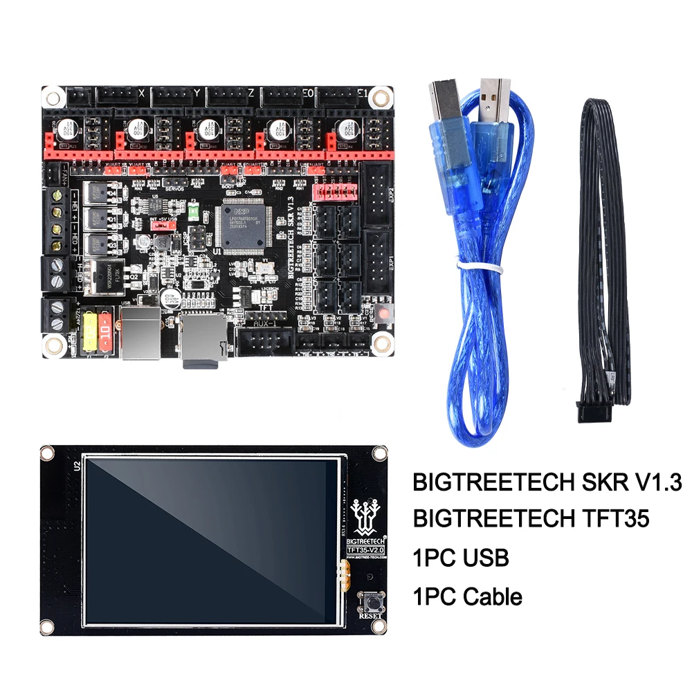 Цена BIGTREETECH SKR V1.3 гладкая доска 32 бит + TFT35 V2.0 сенсорный экран + BLtouch + TMC2130 spi TMC2208 UART части 3d принтера vs MKS GEN L