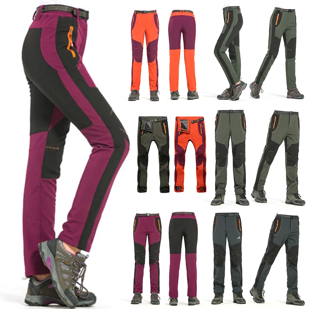 

Outdoor Pants Mens Waterproof Cargo Walking Trousers Thick Fleece Climbing Hiking Rain Pants