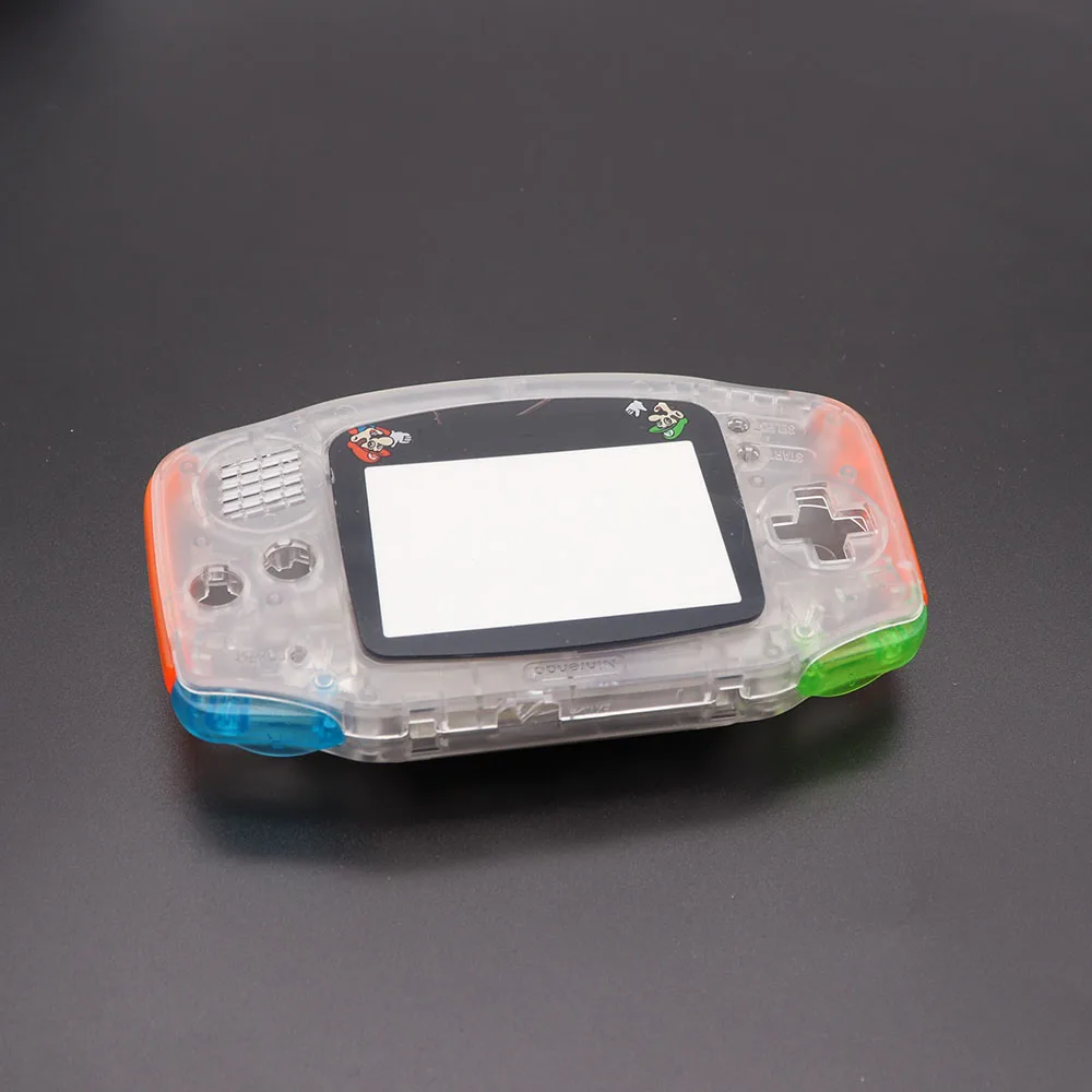 Прозрачный корпус Корпуса для Gameboy Advance для GBA чехол для замены со стеклянным экраном Len и цветными кнопками