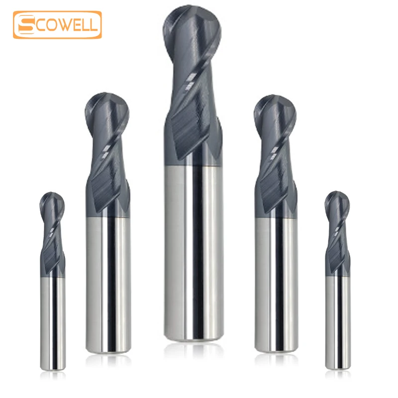 

30% Off 1pc Straight Shank Ball Nose End Mills Cutter Router Bits CNC Tungsten carbide Round Milling Cutter End Mills