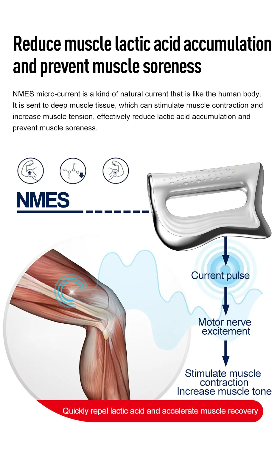 Myofascial Massager Electric Physiotherapy Microcurrent microvibration with NMES Fascia Wrap Film Impact Relax Deep Massager