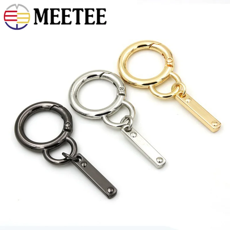 Meetee 3/5 шт 18/30 мм модный брелок для ключей из металла подвеска ключ O пружинное кольцо пряжки ювелирные изделия DIY брелок тег Для мужчин Для женщин Чемодан кулон Материал
