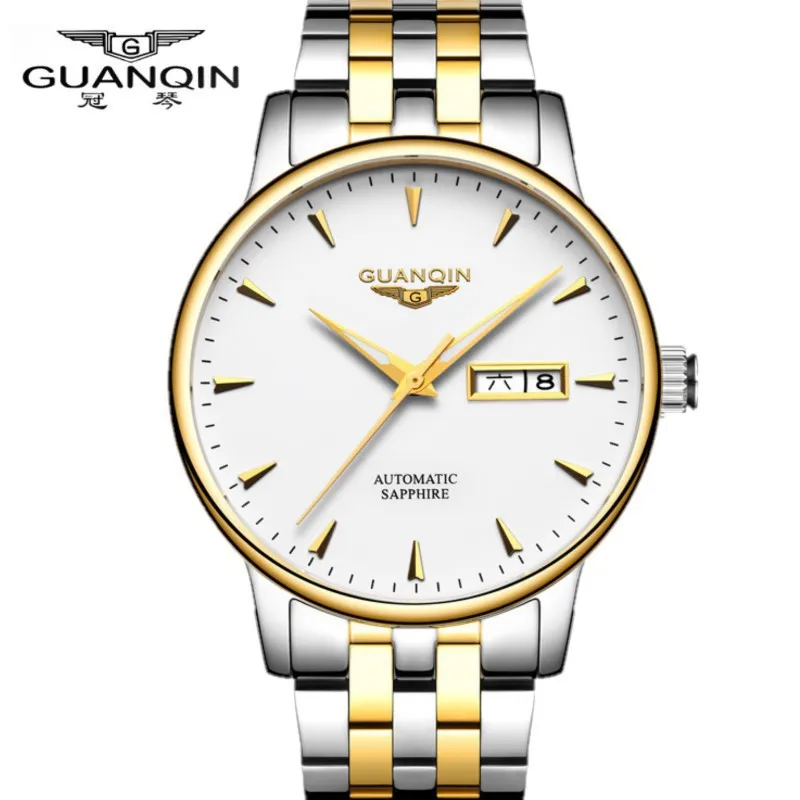 

Transparent automatic mechanical watch foreign trade steel with hollow out two calendar noctilucent waterproof men's watch