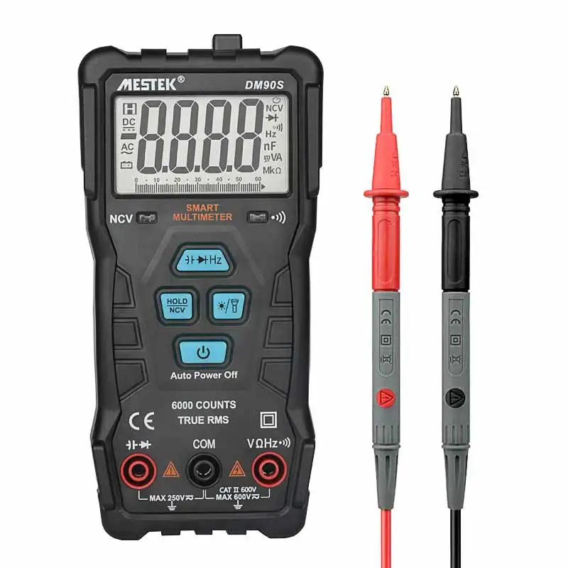 DM90S MESTEK Интеллектуальный мультиметр DM90A/DM90S Высокоскоростной автоматический умный мультиметр анти-сжигание NCV True RMS Digital Multimetro - Цвет: DM90S